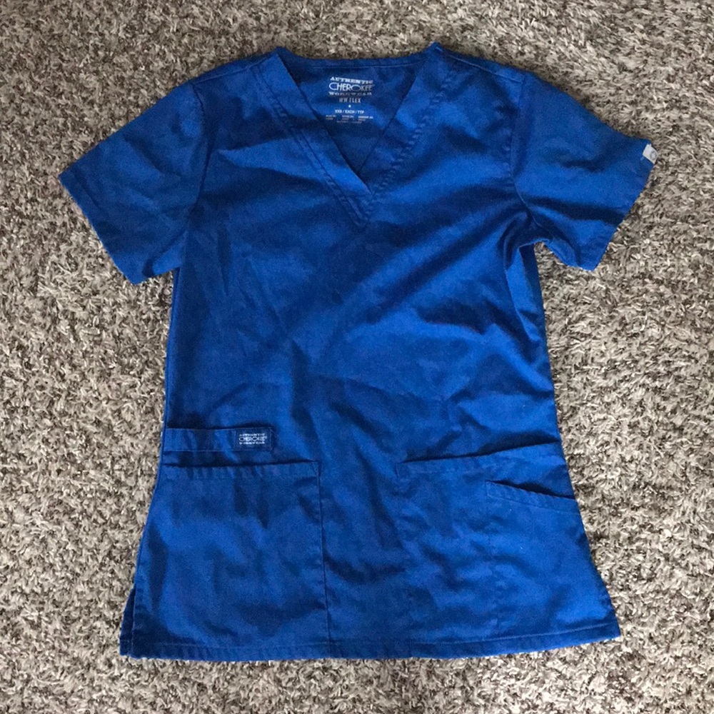 Cherokee Work Scrub top royal Blue